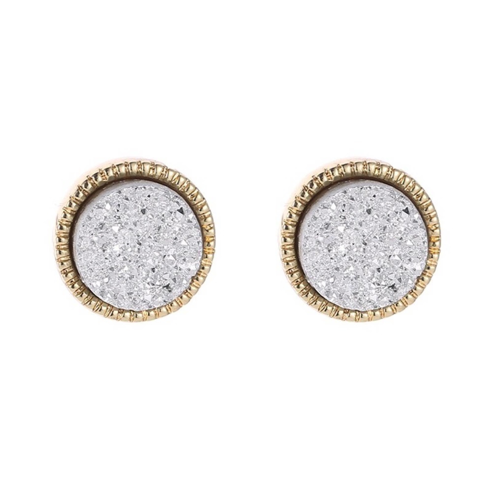 Simplistic Round Stud Crystal Earrings